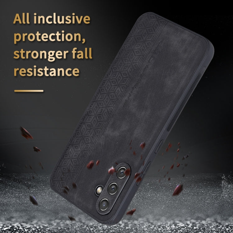 For Samsung Galaxy A34 5G AZNS 3D Embossed Skin Feel Phone Case(Black)