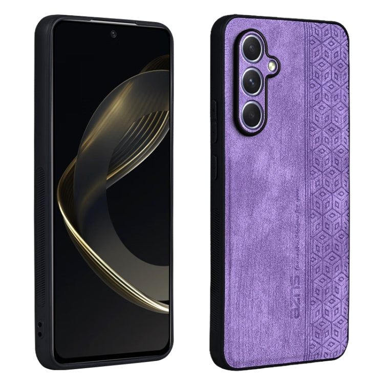 For Samsung Galaxy A35 5G AZNS 3D Embossed Skin Feel Phone Case(Purple)