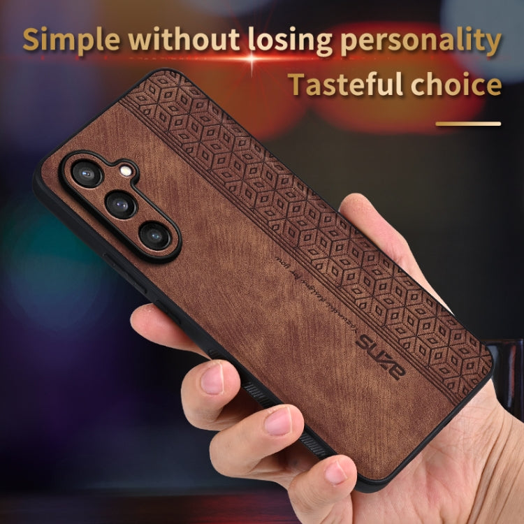 For Samsung Galaxy S24+ 5G AZNS 3D Embossed Skin Feel Phone Case(Brown)
