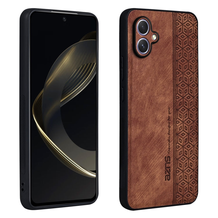 For Samsung Galaxy A05 AZNS 3D Embossed Skin Feel Phone Case(Brown)
