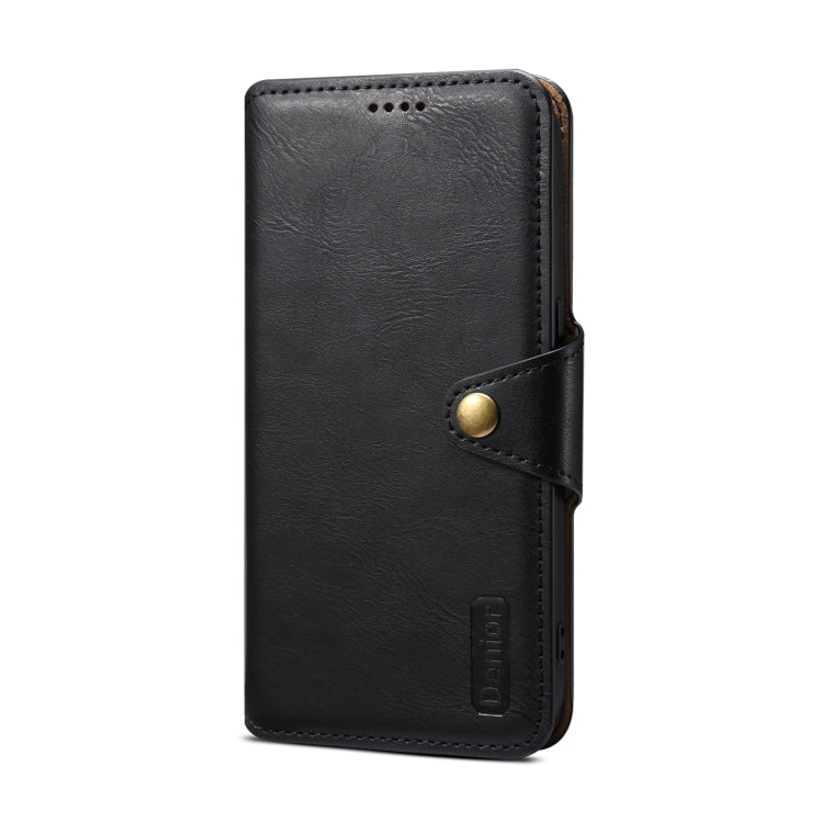 For iPhone 14 Plus Denior Cowhide Texture Wallet Style Leather Phone Case(Black)