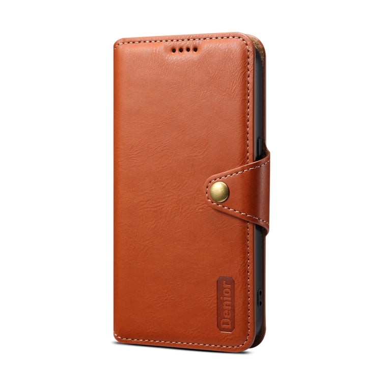 For iPhone 14 Plus Denior Cowhide Texture Wallet Style Leather Phone Case(Brown)