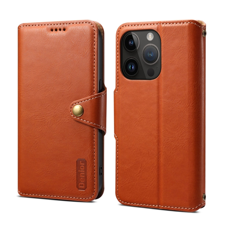 For iPhone 12 Pro Denior Cowhide Texture Wallet Style Leather Phone Case(Brown)