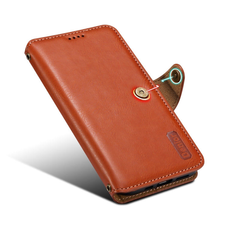 For iPhone 12 Pro Denior Cowhide Texture Wallet Style Leather Phone Case(Brown)