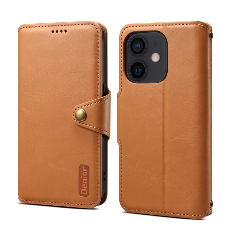 For iPhone 11 Denior Cowhide Texture Wallet Style Leather Phone Case(Khaki)
