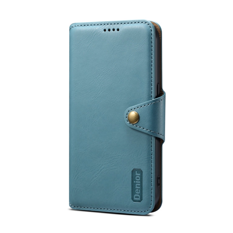 For iPhone 11 Pro Denior Cowhide Texture Wallet Style Leather Phone Case(Blue)