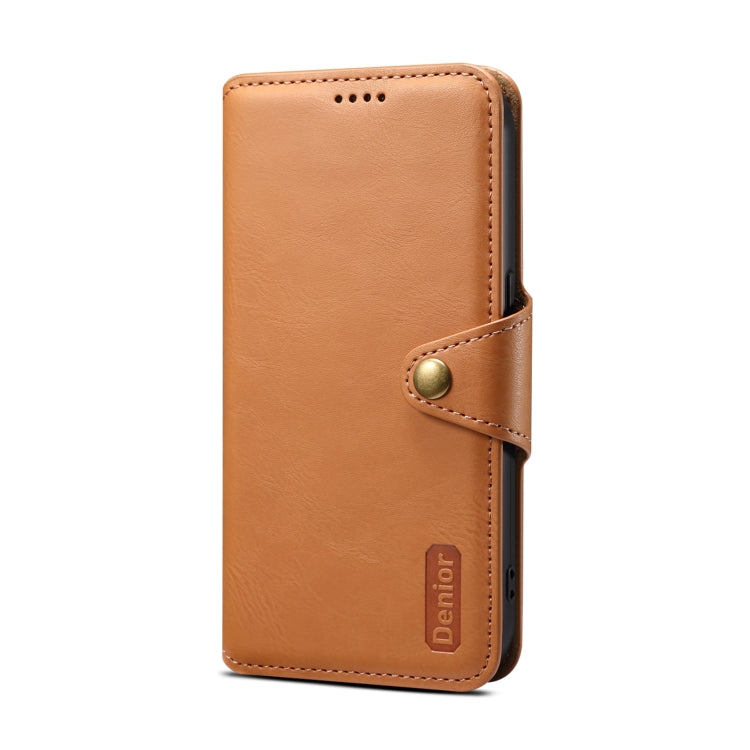 For iPhone XS Max Denior Cowhide Texture Wallet Style Leather Phone Case(Khaki)