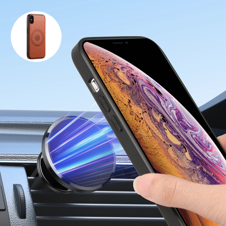 For iPhone X / XS Denior Cowhide Texture Leather MagSafe Detachable Wallet Phone Case(Brown)