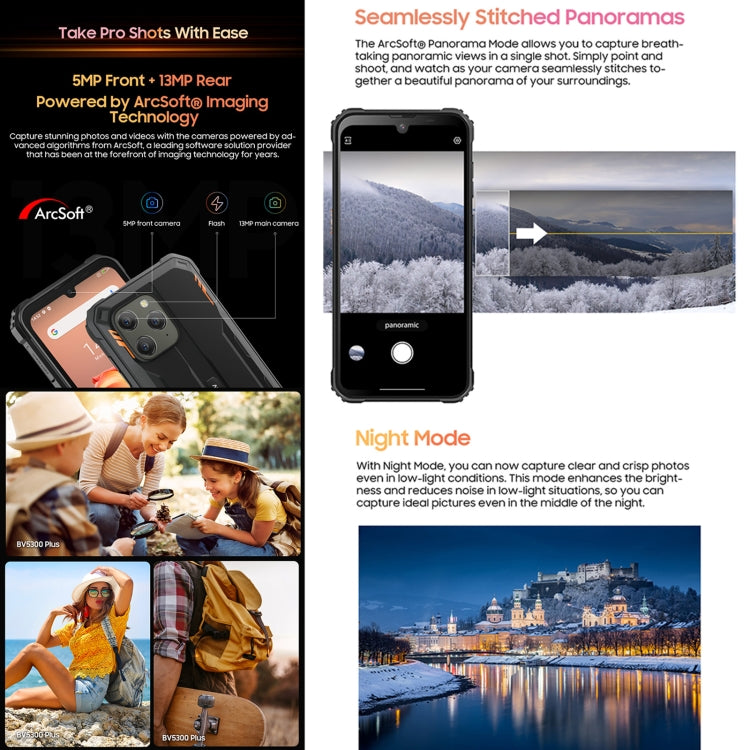 Blackview BV5300 Plus, 8GB+128GB, IP68/IP69K/MIL-STD-810H, 6.1 inch Android 13 MediaTek Helio G72 Octa Core, Network: 4G, OTG(Black)