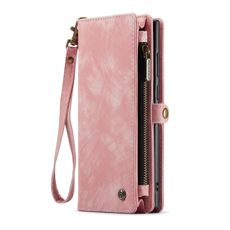 For Samsung Galaxy S24 Ultra 5G CaseMe 008 Detachable Multifunctional Leather Phone Case(Pink)