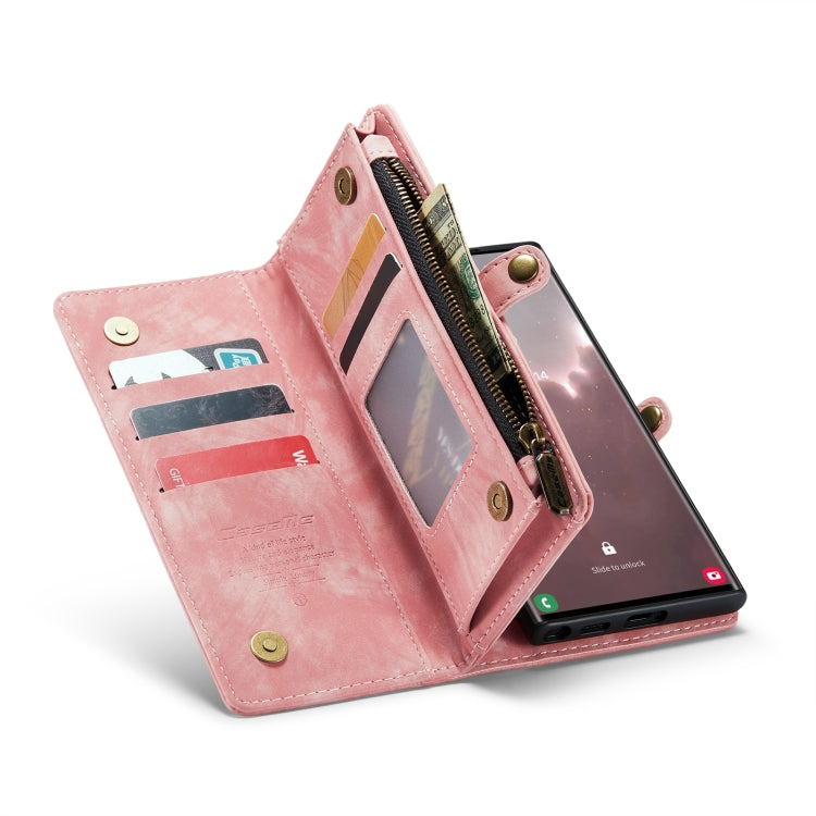 For Samsung Galaxy S24 Ultra 5G CaseMe 008 Detachable Multifunctional Leather Phone Case(Pink)