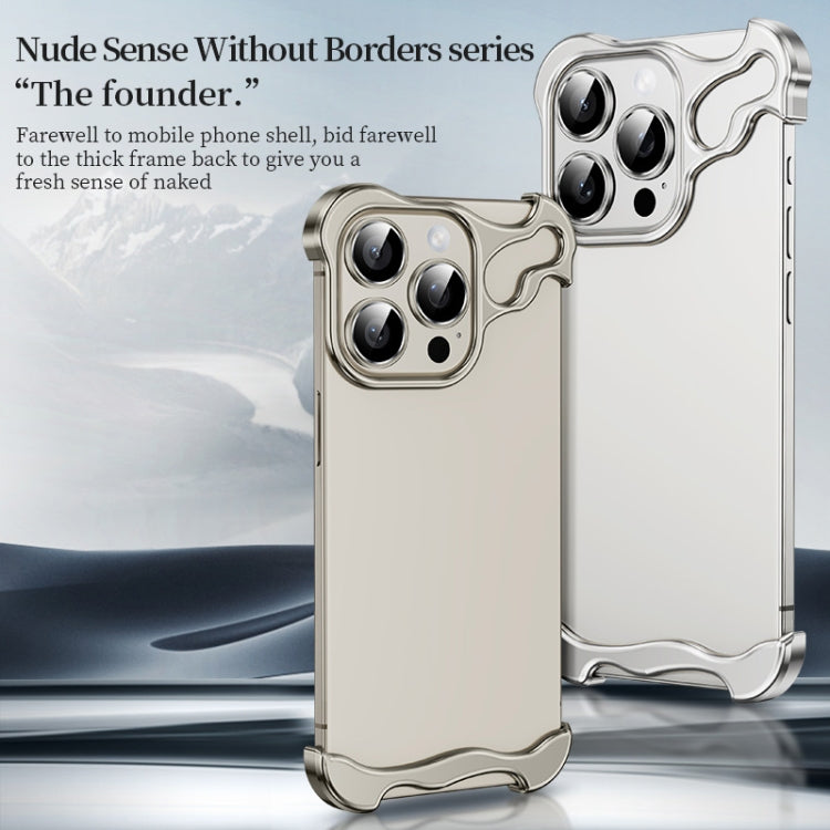 Frameless Metal Corner Pad Phone Case with Lens Film, For iPhone 14 Plus, For iPhone 14, For iPhone 14 Pro, For iPhone 14 Pro Max