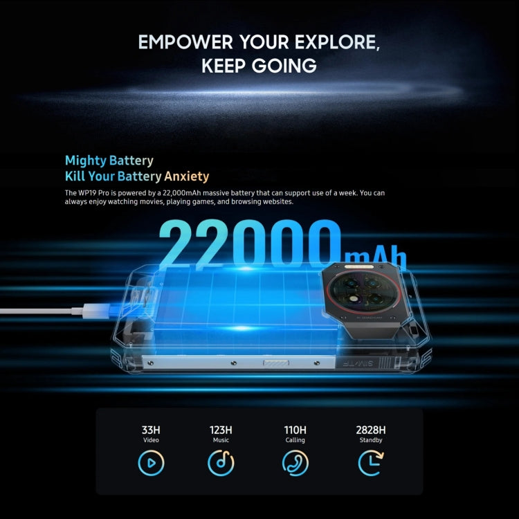 [HK Warehouse] Oukitel WP19 Pro, 8GB+256GB, 6.8 inch MediaTek Helio G99 Octa-core, NFC, Network: 4G(Black)
