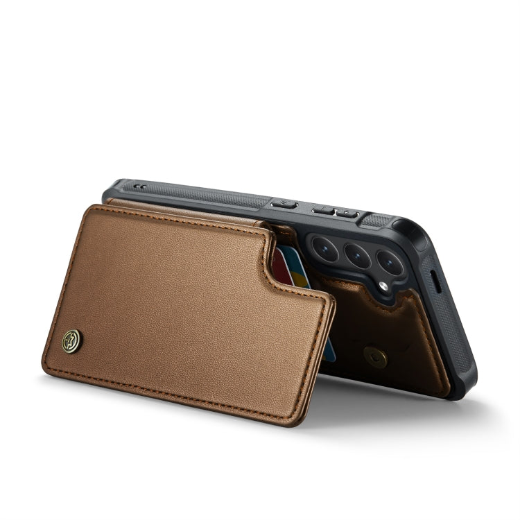 For Samsung Galaxy S24 5G CaseMe C22 PC+TPU Business Style RFID Anti-theft Leather Phone Case(Brown)
