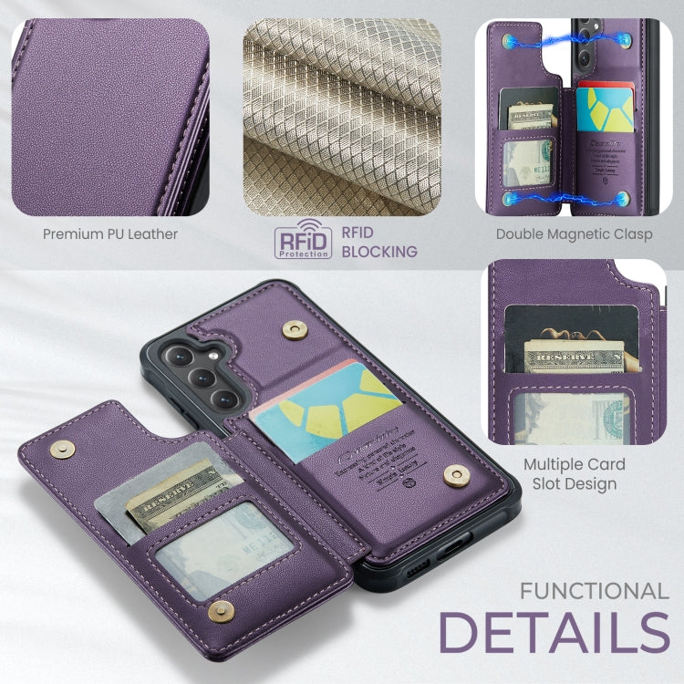 For Samsung Galaxy S24 5G CaseMe C22 PC+TPU Business Style RFID Anti-theft Leather Phone Case(Purple)