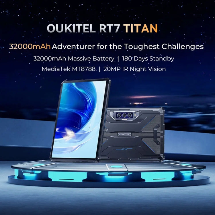 [HK Warehouse] OUKITEL RT7 TITAN 4G Network IP68/IP69K Rugged Tablet, 8GB+256GB, 10.1 inch Android 13 MediaTek MT8788 Octa Core Support Dual SIM, EU Plug(Blue)