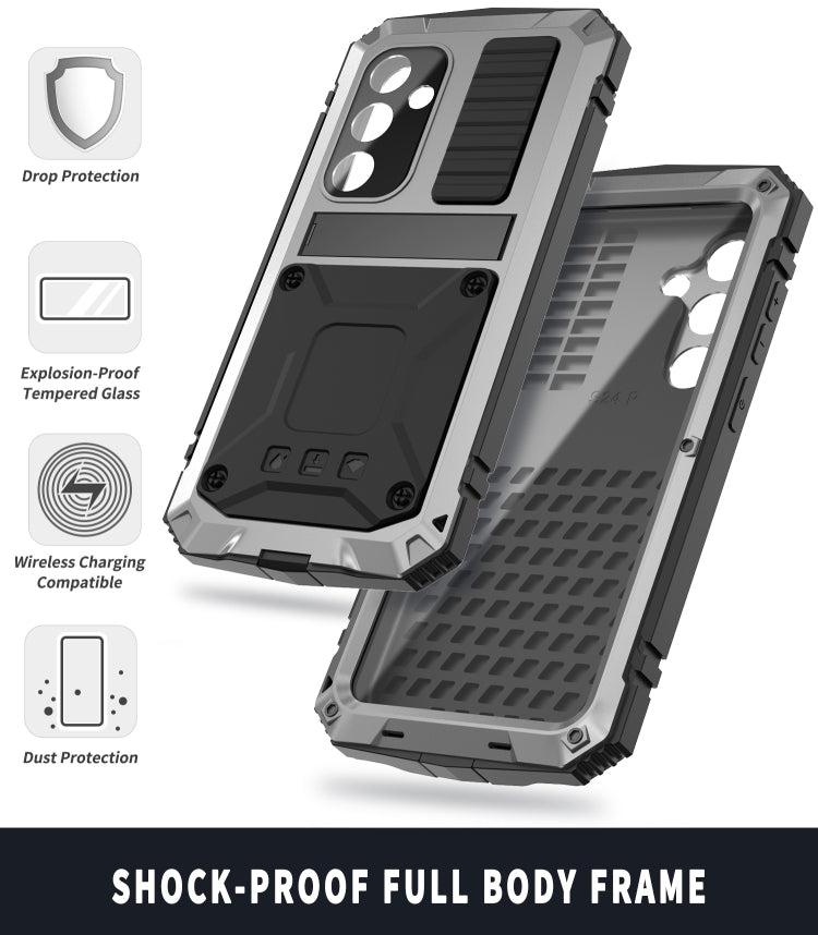 For Samsung Galaxy S24 5G R-JUST Life Waterproof Dustproof Shockproof Phone Case(Silver)