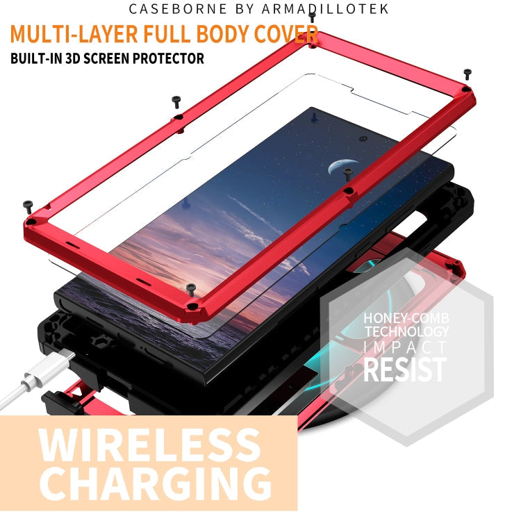 For Samsung Galaxy S24 Ultra 5G R-JUST Sliding Camera Life Waterproof Holder Phone Case(Red)