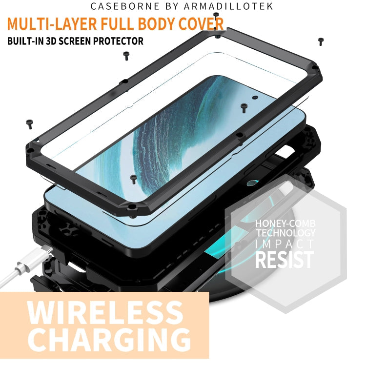 For Samsung Galaxy S24+ 5G R-JUST Sliding Camera Life Waterproof Holder Phone Case(Black)