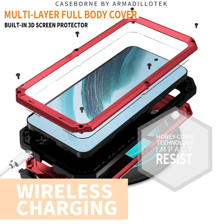 For Samsung Galaxy S24+ 5G R-JUST Sliding Camera Life Waterproof Holder Phone Case(Red)