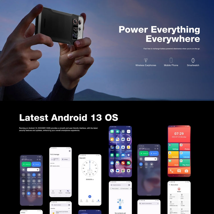 [HK Warehouse] DOOGEE V20S, 12GB+256GB, Side Fingerprint, 6.43 inch Android 13 Dimensity 6020 Octa Core 2.2GHz, Network: 5G, OTG, NFC, Support Google Pay(Black)