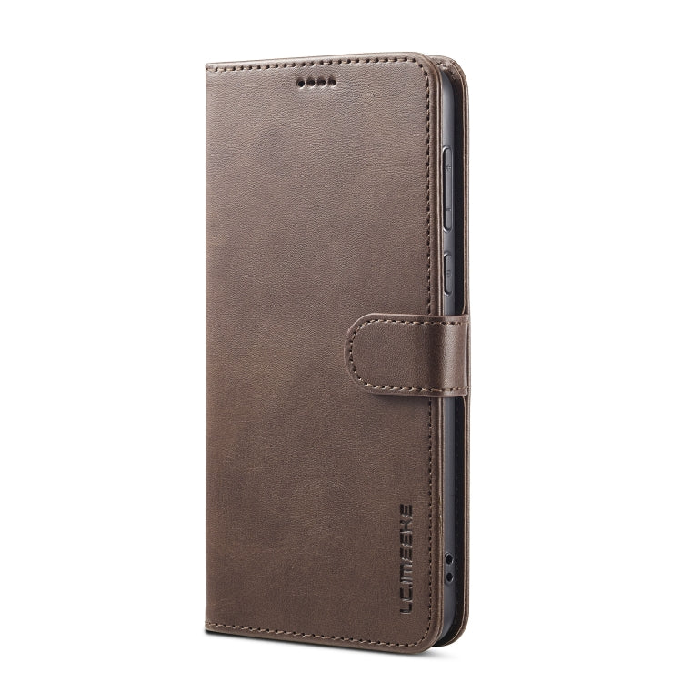 For Huawei Mate 60 LC.IMEEKE Calf Texture Leather Phone Case(Coffee)