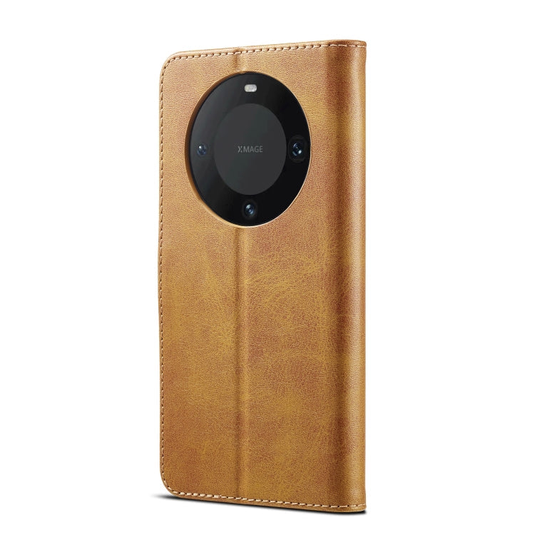 For Huawei Mate 60 LC.IMEEKE Calf Texture Leather Phone Case(Brown)