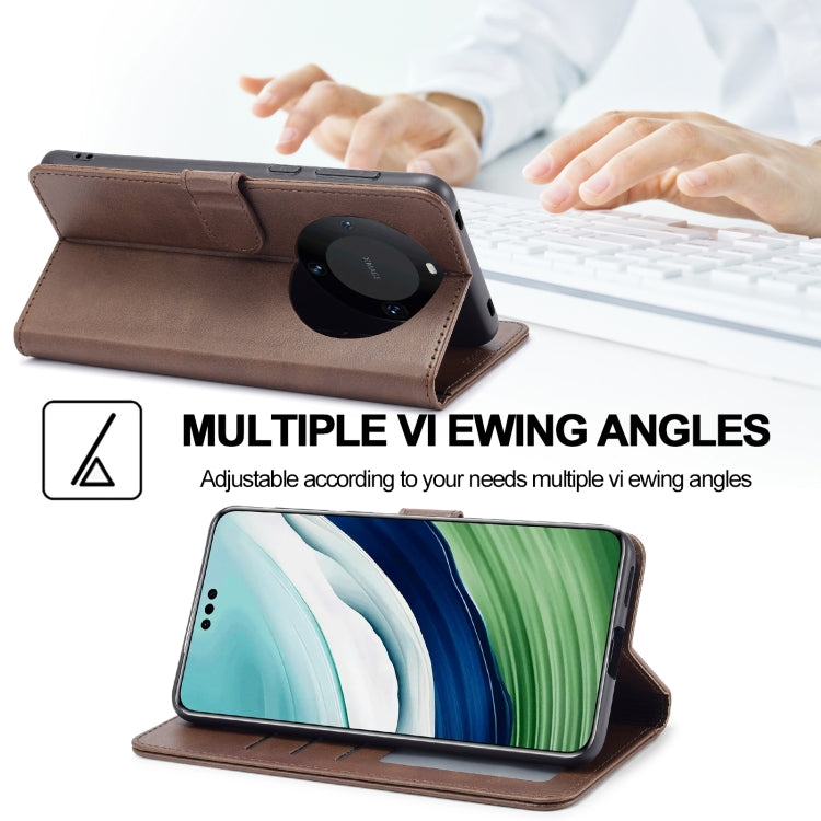 For Huawei Mate 60 Pro / 60 Pro+ LC.IMEEKE Calf Texture Leather Phone Case(Coffee)
