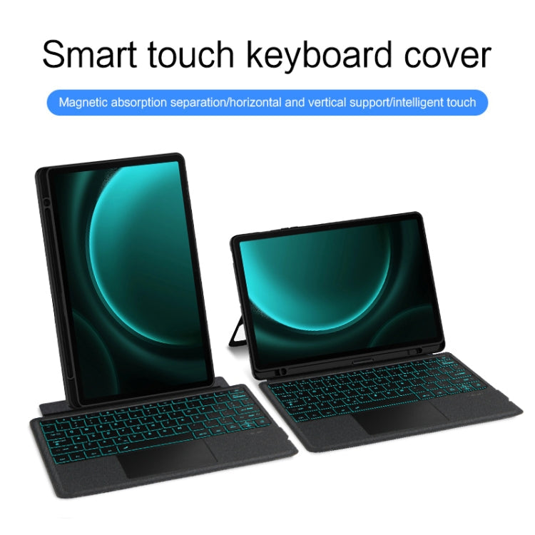 YJ-S9+ Split Bluetooth Keyboard Leather Tablet Case, For Samsung Galaxy Tab S9+ / S9 FE+