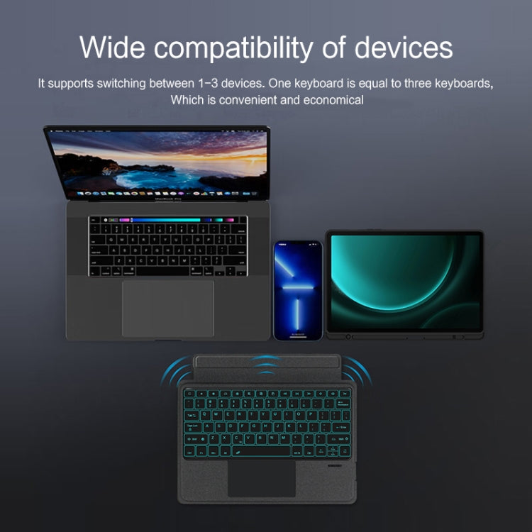 YJ-S9+ Split Bluetooth Keyboard Leather Tablet Case, For Samsung Galaxy Tab S9+ / S9 FE+
