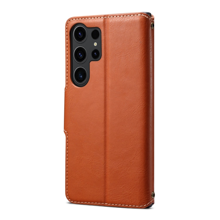 For Samsung Galaxy S23 Ultra 5G Denior Cowhide Texture Wallet Style Leather Phone Case(Brown)
