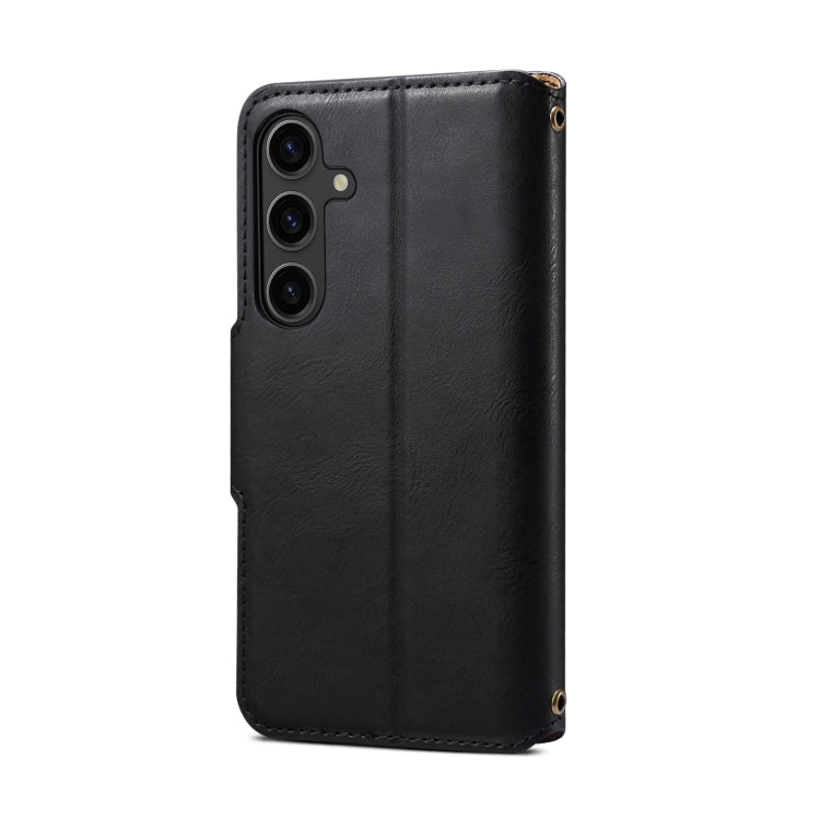 For Samsung Galaxy S23 5G Denior Cowhide Texture Wallet Style Leather Phone Case(Black)