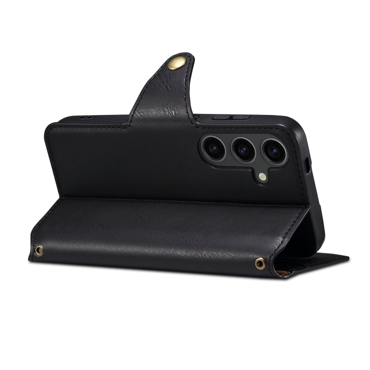 For Samsung Galaxy S23 5G Denior Cowhide Texture Wallet Style Leather Phone Case(Black)