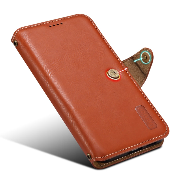 For Samsung Galaxy S23 5G Denior Cowhide Texture Wallet Style Leather Phone Case(Brown)