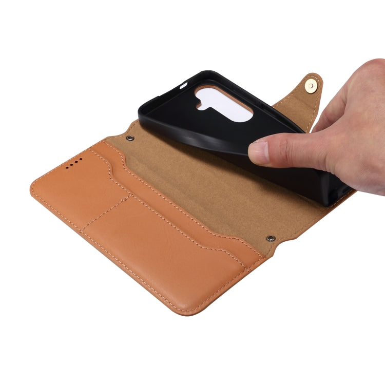 For Samsung Galaxy S23 5G Denior Cowhide Texture Wallet Style Leather Phone Case(Brown)
