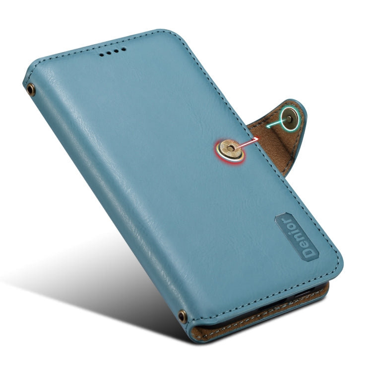 For Samsung Galaxy S23+ 5G Denior Cowhide Texture Wallet Style Leather Phone Case(Blue)