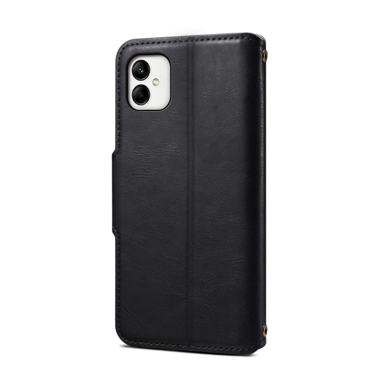 For Samsung Galaxy A05 Denior Cowhide Texture Wallet Style Leather Phone Case(Black)