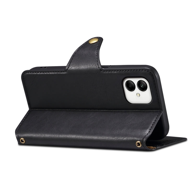 For Samsung Galaxy A05 Denior Cowhide Texture Wallet Style Leather Phone Case(Black)