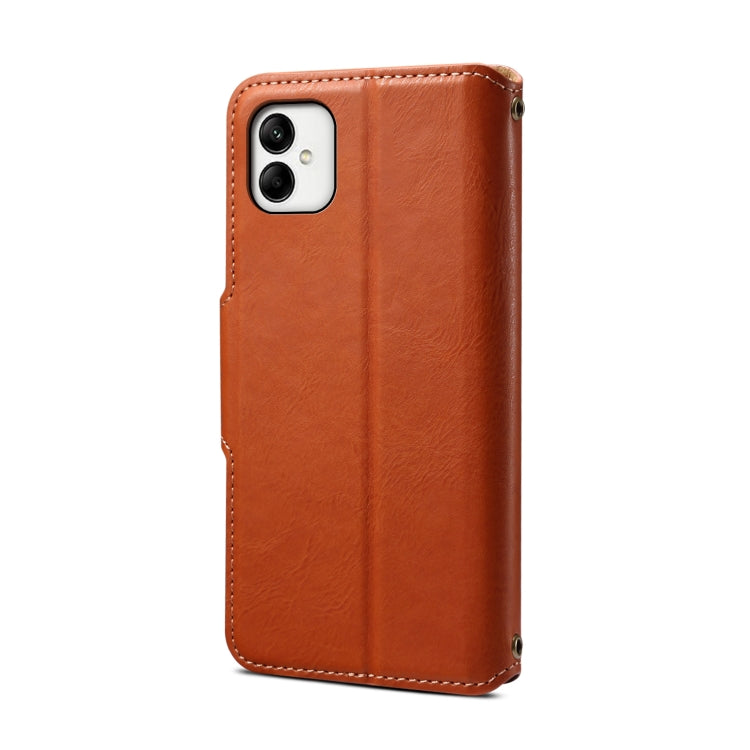 For Samsung Galaxy A05 Denior Cowhide Texture Wallet Style Leather Phone Case(Brown)
