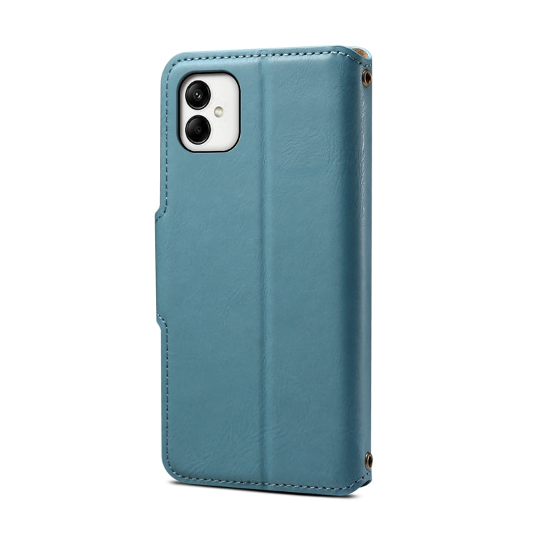For Samsung Galaxy A05 Denior Cowhide Texture Wallet Style Leather Phone Case(Blue)