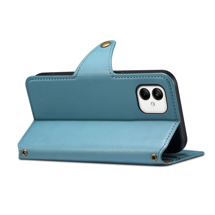 For Samsung Galaxy A05 Denior Cowhide Texture Wallet Style Leather Phone Case(Blue)