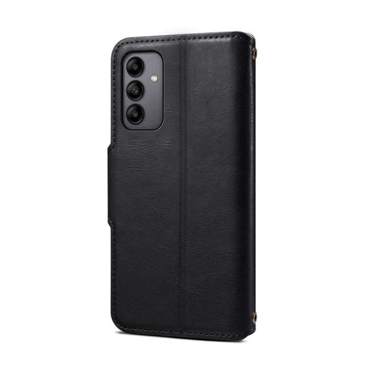 For Samsung Galaxy A05s Denior Cowhide Texture Wallet Style Leather Phone Case(Black)