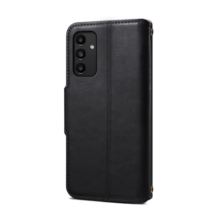 For Samsung Galaxy A13 5G Denior Cowhide Texture Wallet Style Leather Phone Case(Black)