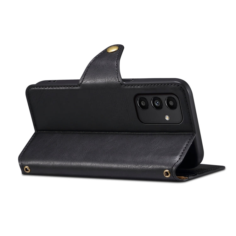 For Samsung Galaxy A13 5G Denior Cowhide Texture Wallet Style Leather Phone Case(Black)