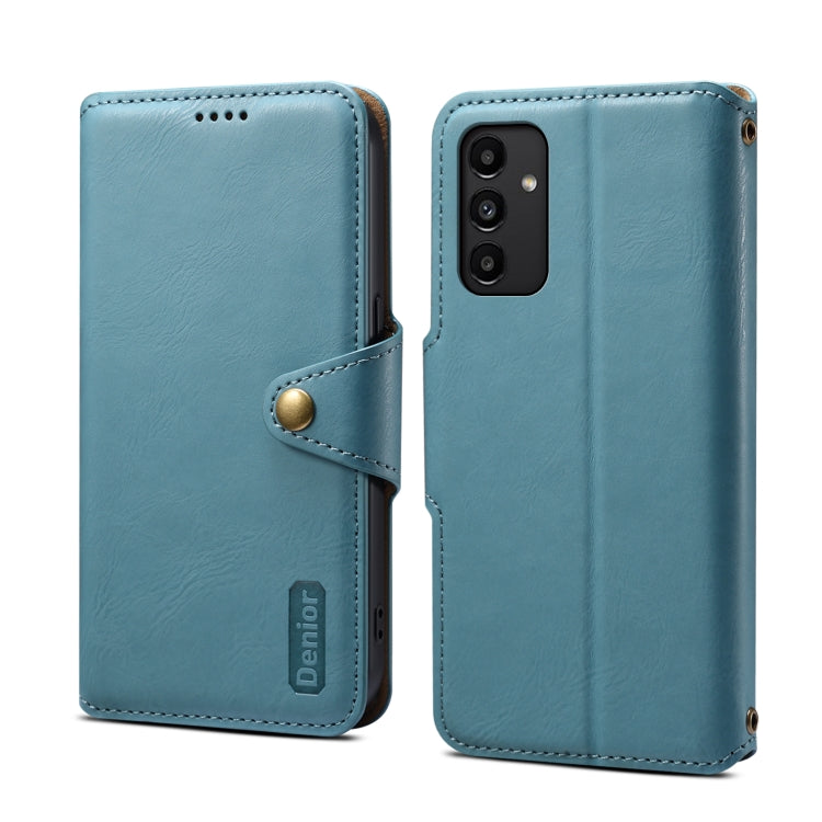 For Samsung Galaxy A13 5G Denior Cowhide Texture Wallet Style Leather Phone Case(Blue)