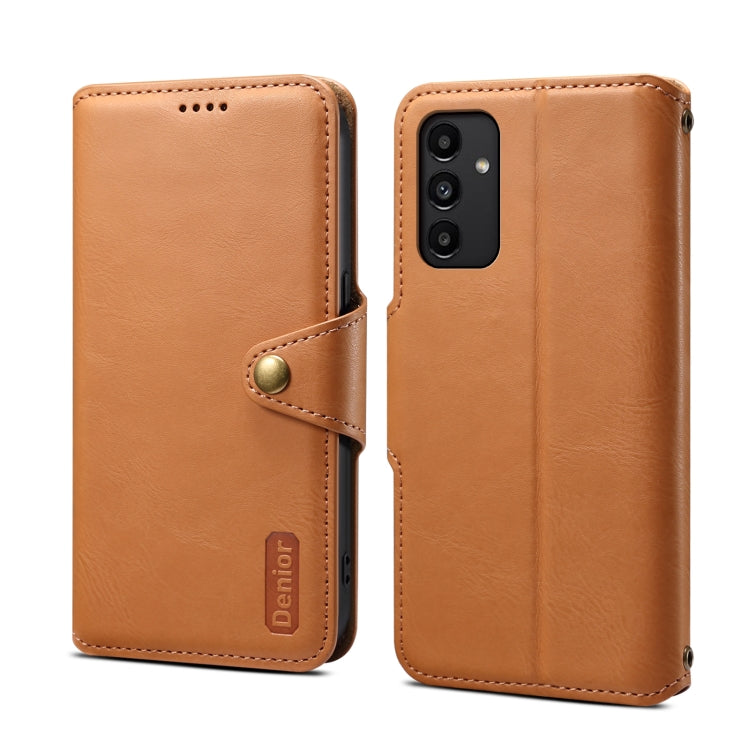 For Samsung Galaxy A13 5G Denior Cowhide Texture Wallet Style Leather Phone Case(Khaki)
