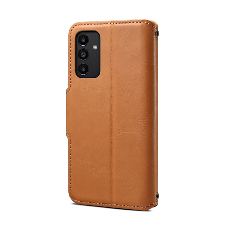 For Samsung Galaxy A13 5G Denior Cowhide Texture Wallet Style Leather Phone Case(Khaki)