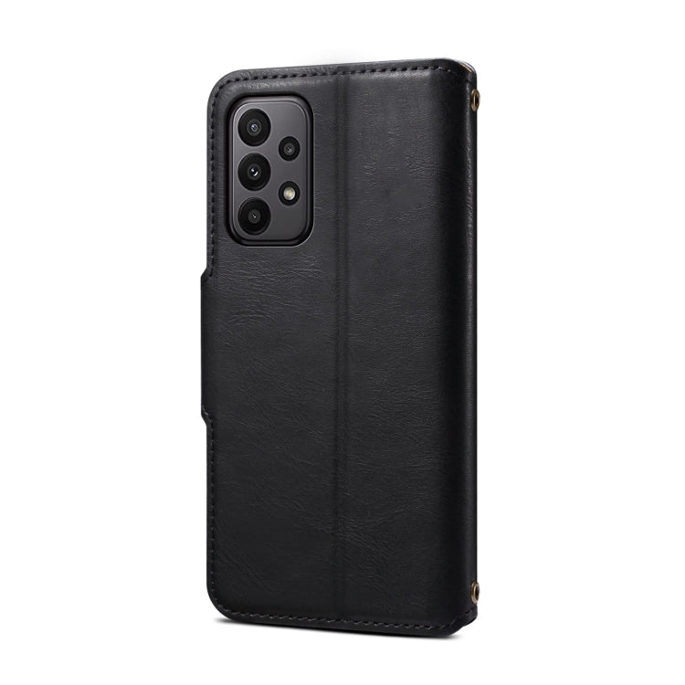 For Samsung Galaxy A23 Denior Cowhide Texture Wallet Style Leather Phone Case(Black)