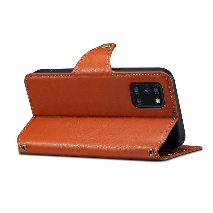 For Samsung Galaxy A31 4G Denior Cowhide Texture Wallet Style Leather Phone Case(Brown)