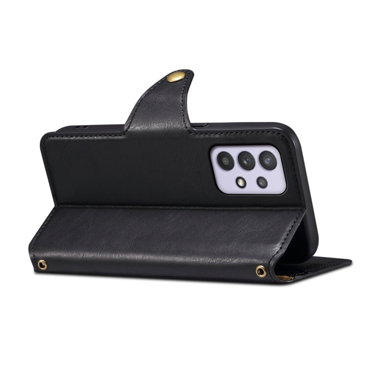 For Samsung Galaxy A32 5G Denior Cowhide Texture Wallet Style Leather Phone Case(Black)
